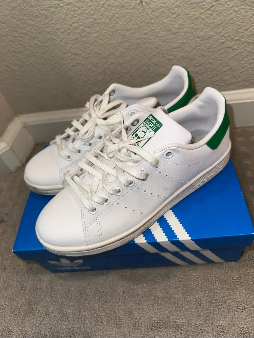 Adidas Stan Smith Youth Leather Sneakers - White/Green